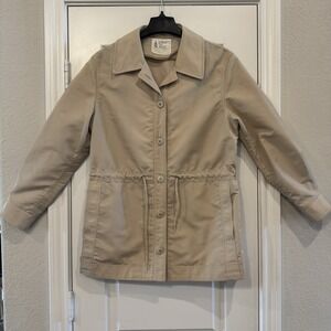 Vintage‎ 70s London Fog Weatherwear Trench coat Jacket 14 Drawstring Lightweight
